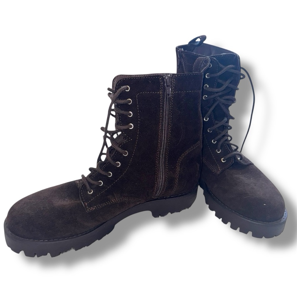 NWOT SIZE 13 Steve Madden Men’s Brown Combat Boots Leather Upper Winter